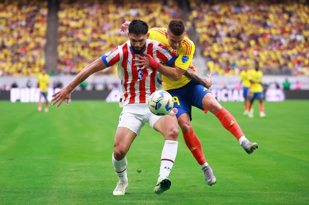 Do outro lado, o Paraguai busca vencer depois de perder para a Colômbia na estreia. Na próxima terça-feira, os paraguaios enfrentam a Costa Rica na última rodada. (Foto: Hector Vivas / GETTY IMAGES NORTH AMERICA / Getty Images via AFP)